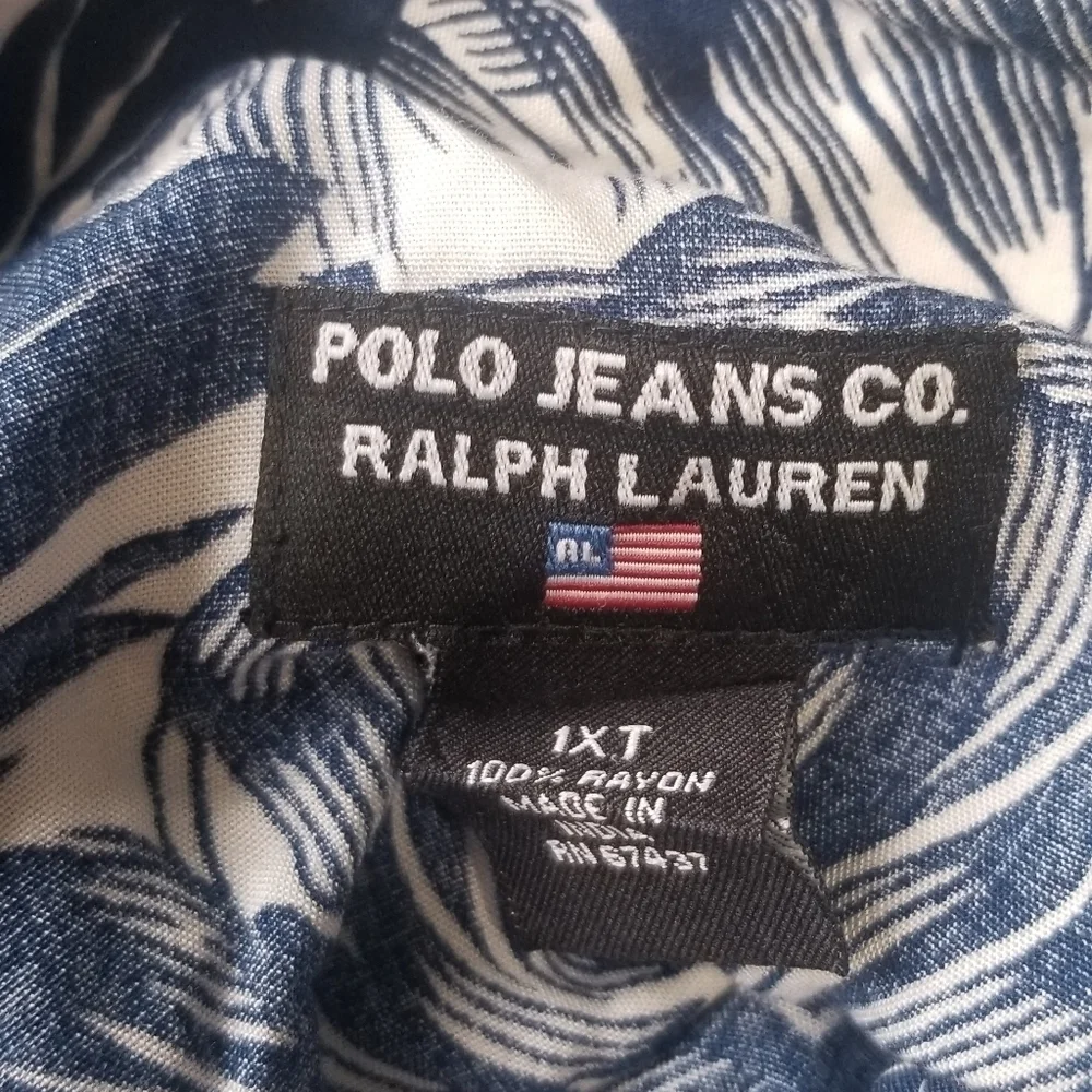 Polo Ralph Lauren Hawaiian Shirt. Plus Size 1XT. Lightweight. Vacation Resort.